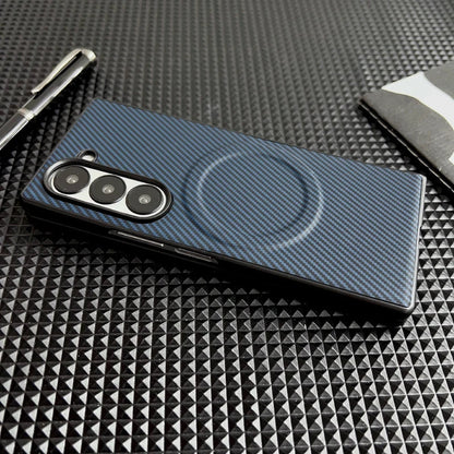 Luxury Carbon Fiber Magnetic Wireless Charging Case for Samsung Galaxy Z Fold 6/5/4/3 – MagSafe Compatible Bumper Cover