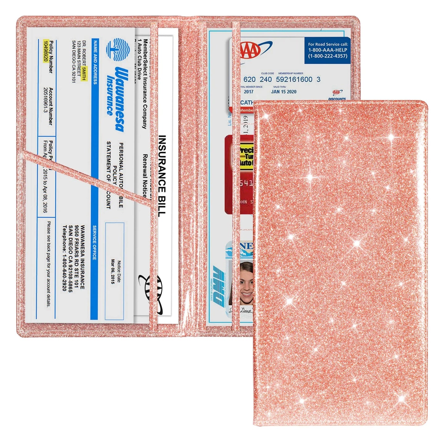 Car Registration & Insurance Card Holder – Vehicle License Document Glove Box Organizer