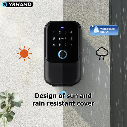 YRHAND TTlock Smart Fingerprint Lock Box – Digital Password, IC Card, Tuya Electronic Portable IP66 Security for Smart Home