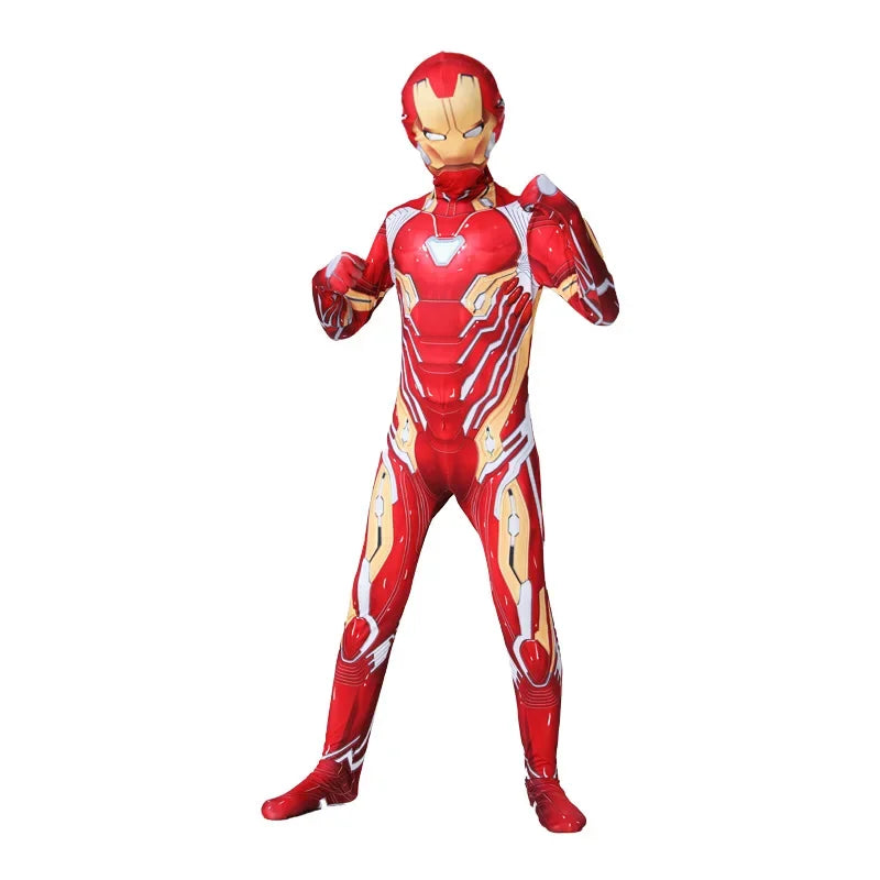Kids Iron Man Costume - Superhero Bodysuit with Mask for Halloween & Cosplay