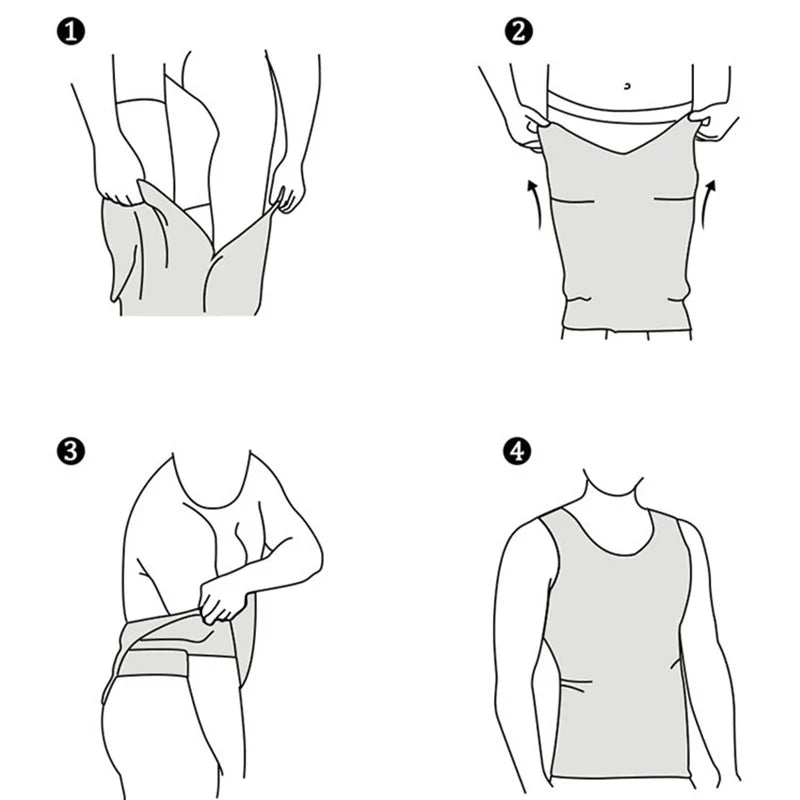 Men’s Slimming Shapewear Corset Vest — Compression Tummy Control Waist Cincher Sports Shirt