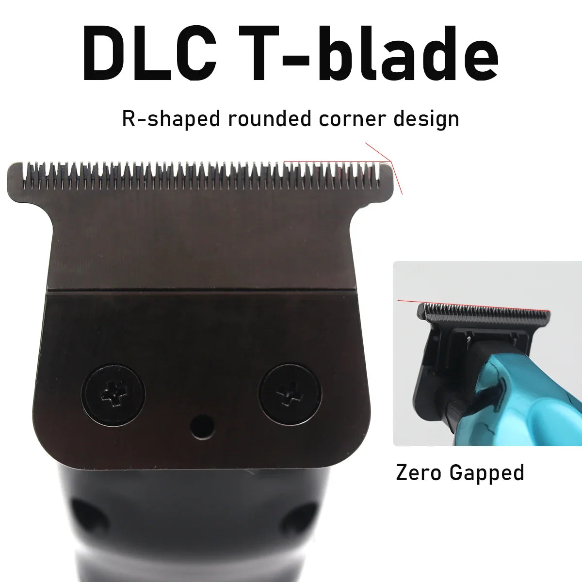 Men's Hair Trimmer – Zero Gapped DLC T-Blade, LED Display, Low Noise, Cordless Professional Hair Clipper for Finishing