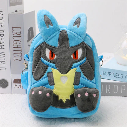 New Pokémon Plush Bag — Pikachu, Mimikyu, Gengar, Lucario, Rowlet, Eevee, Snorlax Soft Stuffed Toy Shoulder Backpack