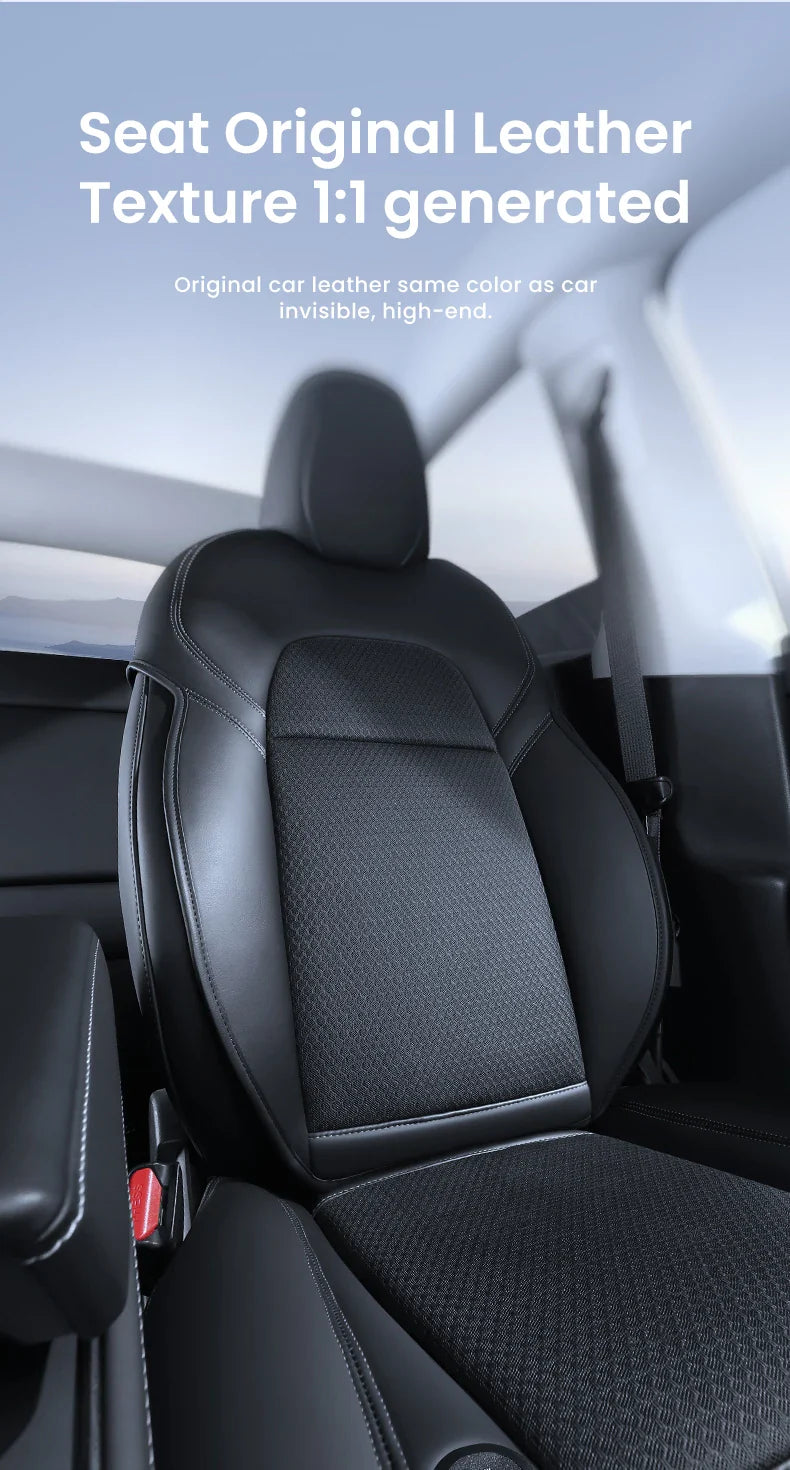 YZ Tesla Seat Cushion Cover — Ventilated Cooling Car Seat with Fan for Model 3 & Model Y | Breathable Summer Accessory