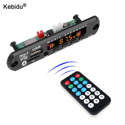 KEBIDU 9V/12V Car Radio Stereo MP3 Decoder Board - Bluetooth Wireless MP3 Player with USB, TF, and Remote Control