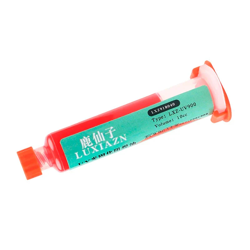 LUXIANZI 10ml UV Curing Solder Mask Ink – 5 Colors Green PCB BGA Circuit Board Insulating Protection Soldering Flux Paste