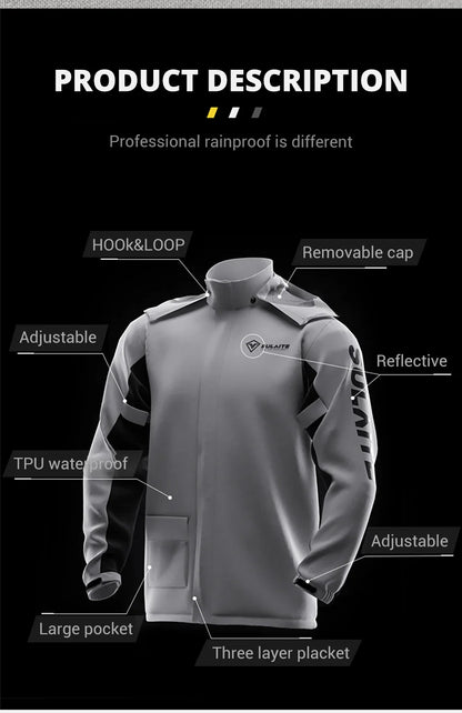 Waterproof Motorcycle Raincoat Suit – Men & Women Moto Raincoat Jacket & Pants Set for Bikers