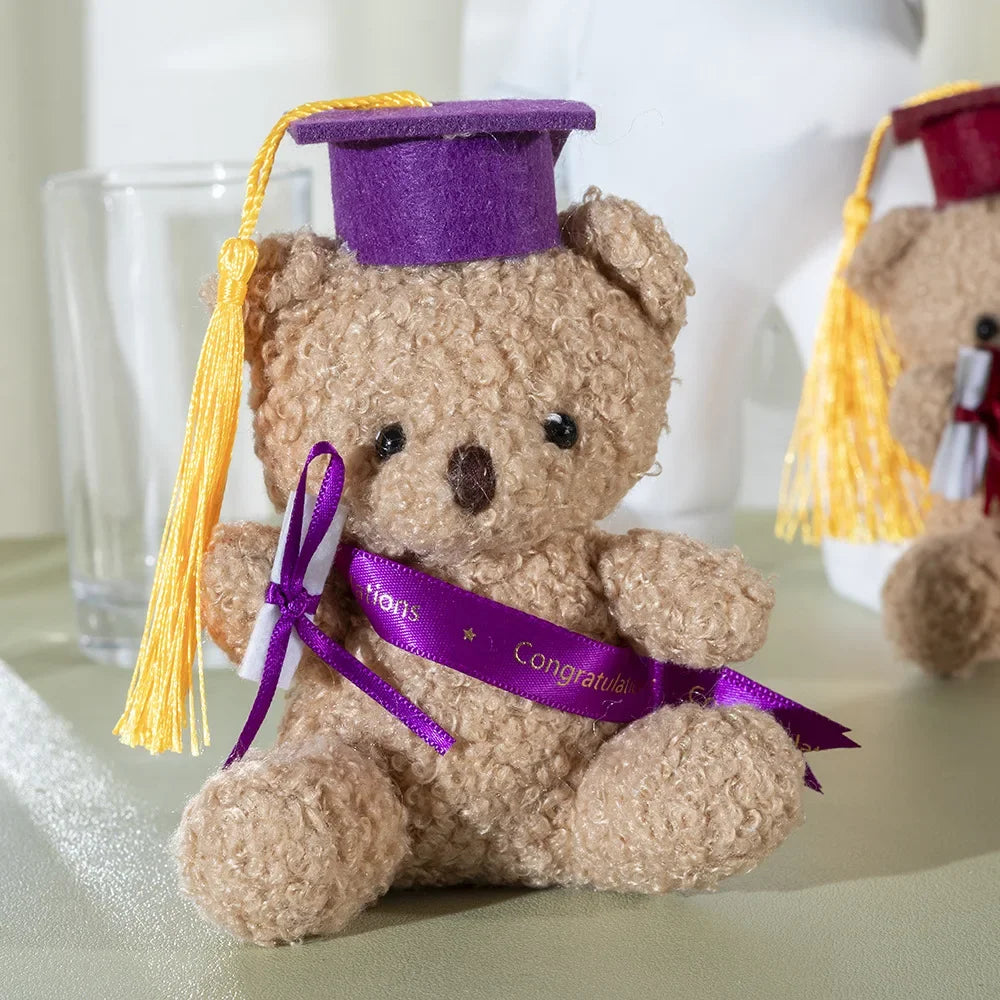 Doctor Teddy Bear Plush Toy – Small Sitting Doctor Bear Doll Pendant for Kids, Students & Graduation Gifts
