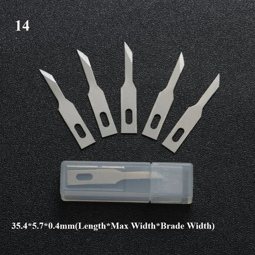 10pcs Non-Slip Metal Craft Knife Blades – Precision Engraving & Cutter Tools for PCB Repair & Mobile Phone Scalpel