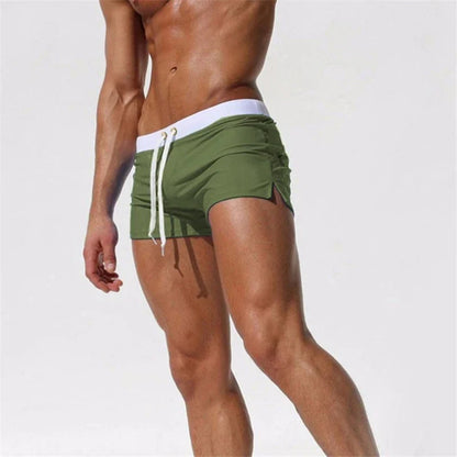 Men’s Quick-Dry Swim Trunks - Back Pocket Beach Boxer Shorts for Summer Swimming