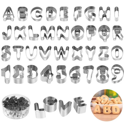 Number Fruit Cutters & Alphabet Letter Cookie Cutter Set - Decorating Tools and Fondant Cutter Set