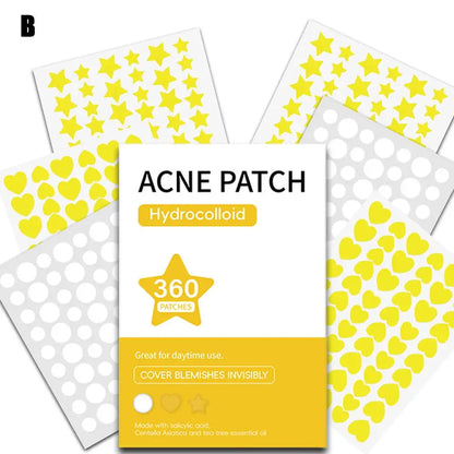 360PCS Colorful Invisible Pimple Removal Hydrocolloid Patches – Anti-Acne Spot Concealer Beauty Repair Stickers