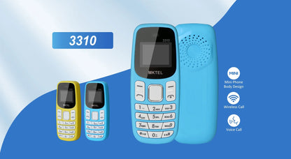 MKTEL 3310 Mini Feature Phone – Dual SIM, Dual Standby with MP3/MP4, FM Radio, Bluetooth & GPRS