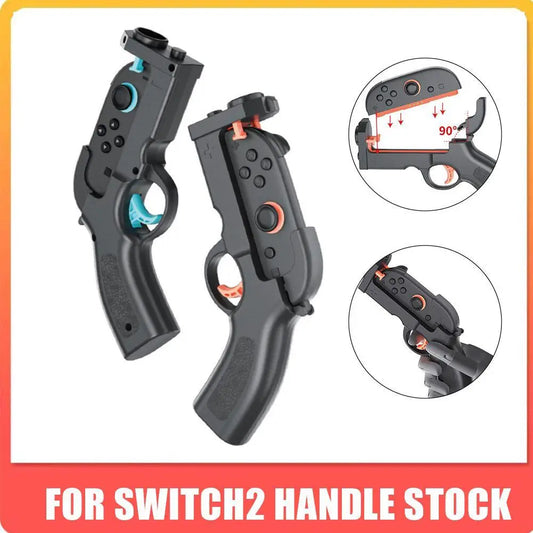 Switch2 Game Gun Controller – Left & Right Shooting Stock with Anti-Slip Grip for NS2