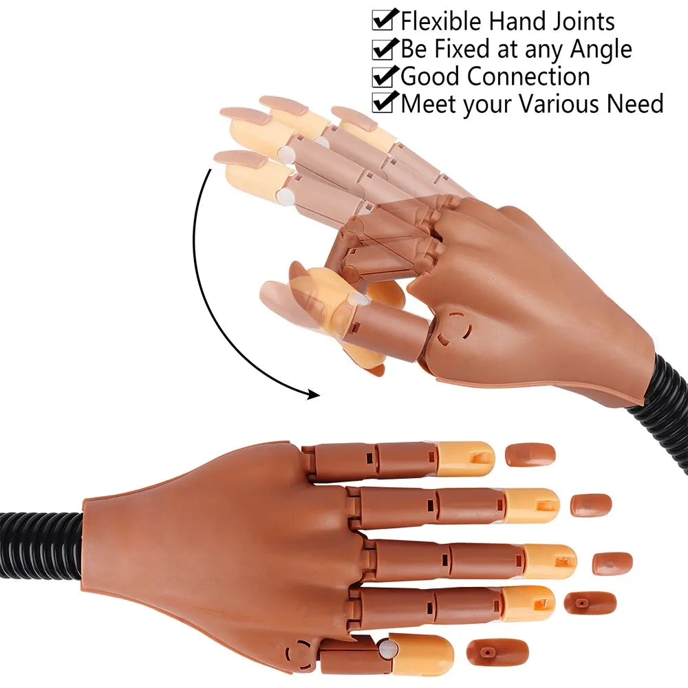 Realistic Nail Practice Finger Joint - Bendable Artificial Hand Model, Simulates Human Hand Structure