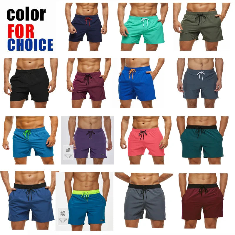 Men’s Summer Swim Shorts – Escatch Breathable Sport Board Shorts with Elastic Waist, Mesh Liner & Pockets Swimwear Beach Bermudas