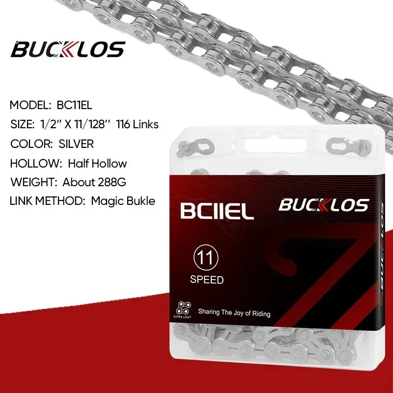 BUCKLOS MTB Bike Chain – 12 & 11 Speed Mountain & Road Bicycle Chain, Compatible with 8-12 Speed Cycling Parts