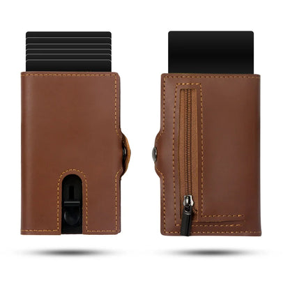 CASEKEY Men’s Wallet — 100% Genuine Cow Leather Short Card Holder Purse, High-Quality Brand Wallet for Men