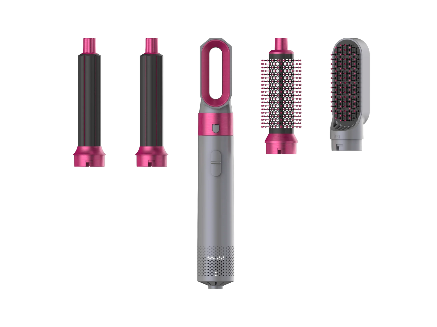 5 in 1 Low Noise Hair Styler – Professional Curling, Straightening & Drying Hot Air Brushes | 1000W