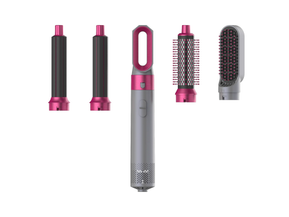 5 in 1 Low Noise Hair Styler – Professional Curling, Straightening & Drying Hot Air Brushes | 1000W