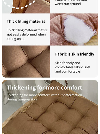 Linen Square Cushion – Pearl Cotton Backrest Pillow & Seat Pad for Home, Office, Computer Chair & Stool