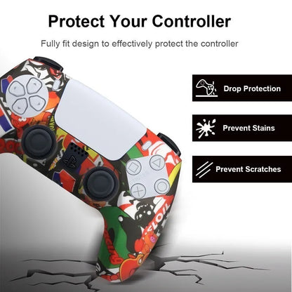 Protective Silicone Cover for PS5 Controller - Anti-Slip Skin Case with Thumb Grips for PlayStation 5 Slim Gamepad