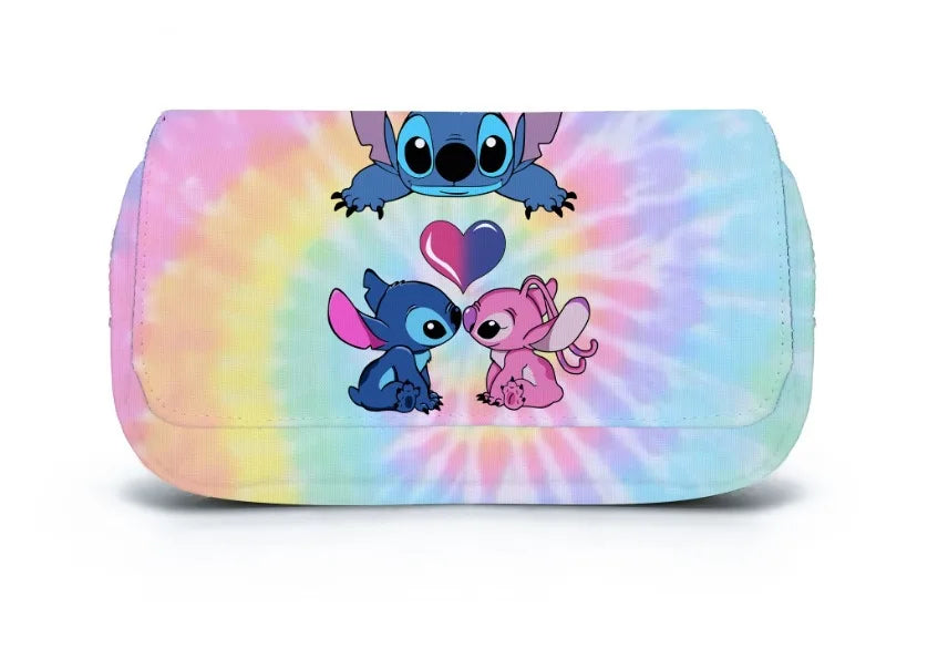 Stitch Fully Printed Flap Pencil Case – Kawaii Anime Stationery Box for School Girls