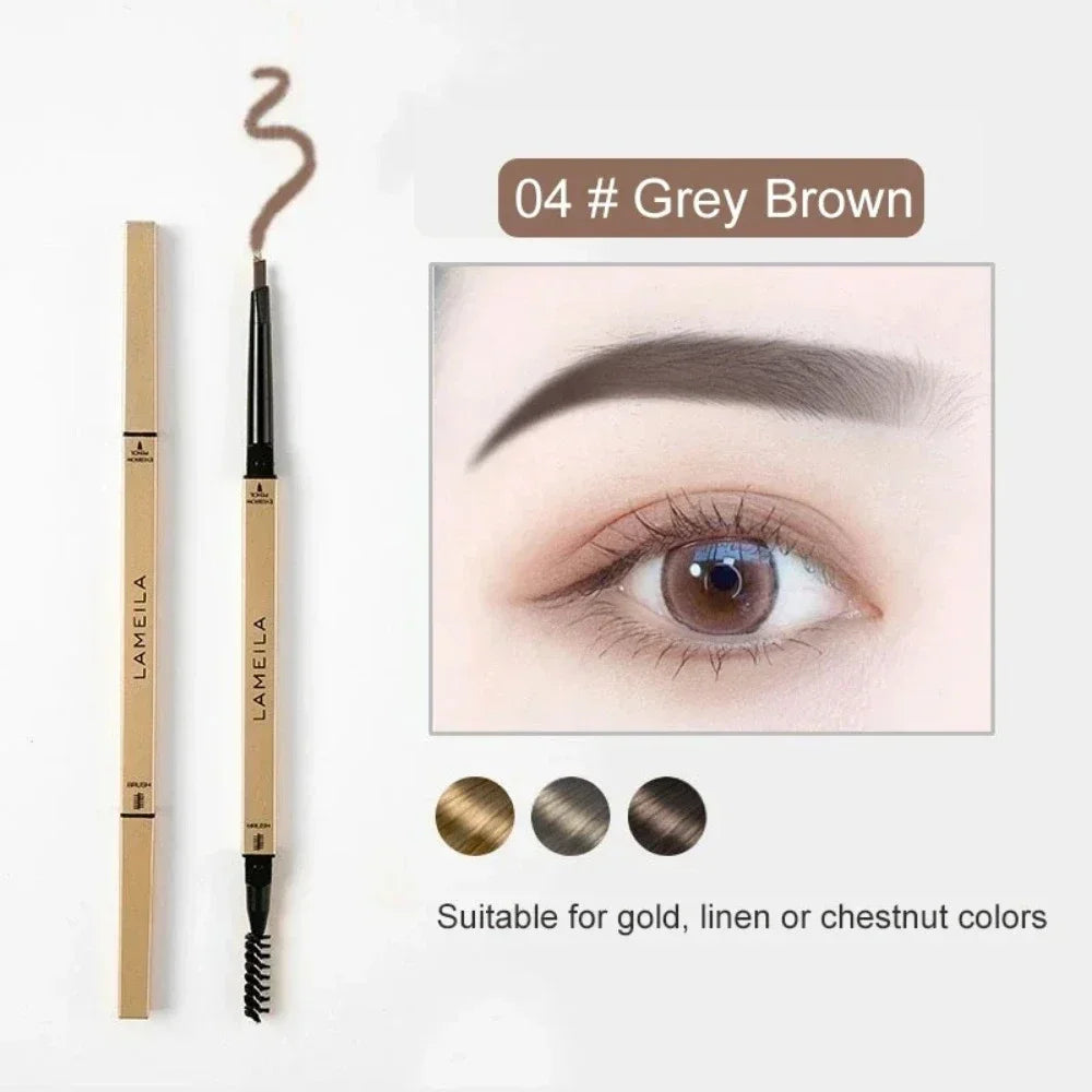 5-Color Double Head Eyebrow Pencil with Brush – Waterproof Sweatproof Eyebrow Gel Tattoo Stick