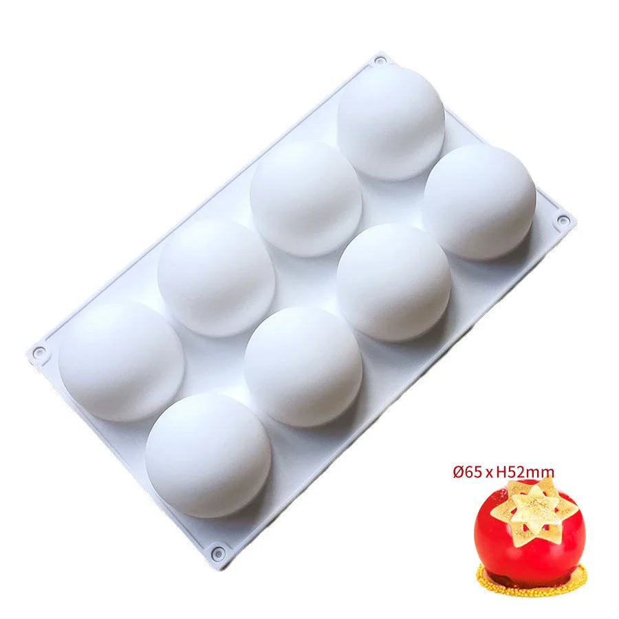 3D Sphere Silicone Mold — Ball-Shaped Mousse Cake, Chocolate Truffle & French Dessert Baking Tool