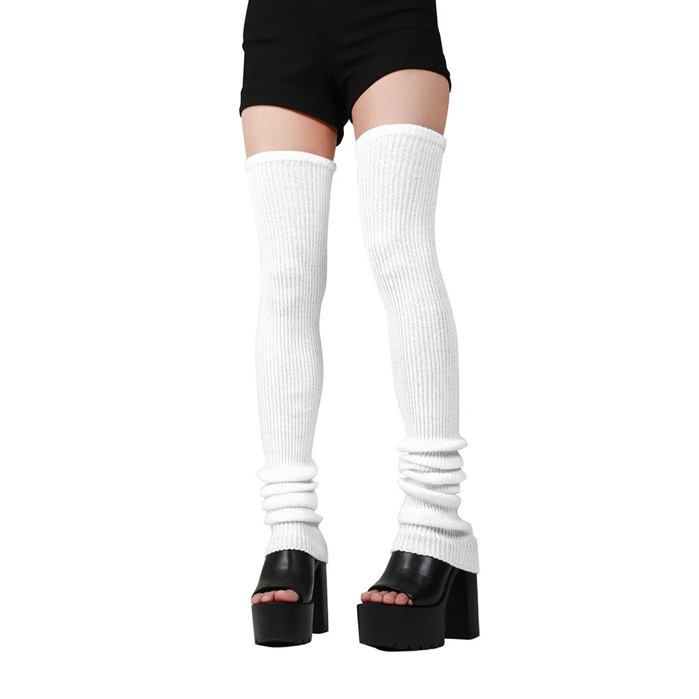 Anime Gothic Lolita Knee Socks – 90CM Cosplay Leg Warmers & Loose Knitted Socks for Women Maid Costume