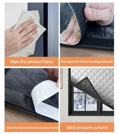 Side Zipper Cotton Curtain – Double-Layer Thickened, Windproof and Cold-Resistant Household Curtain, Customizable