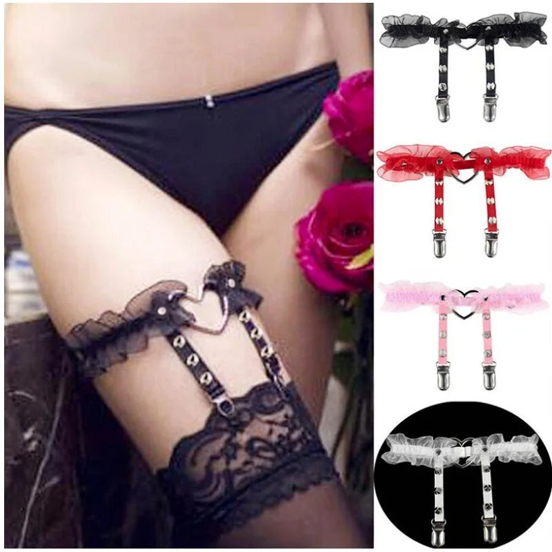 Sexy Leather Thigh Garter Belt – PU Punk Elastic Harness Leg Strap for Women & Girls