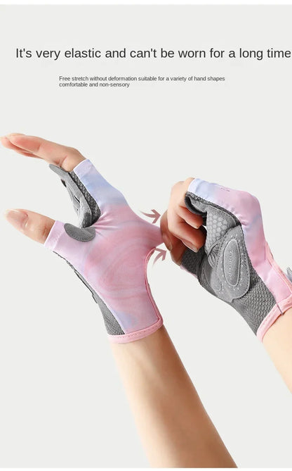 Women's Half Finger Sports Gloves – Anti-Slip, Shock-Absorbing, Breathable Fitness and Outdoor Gloves
