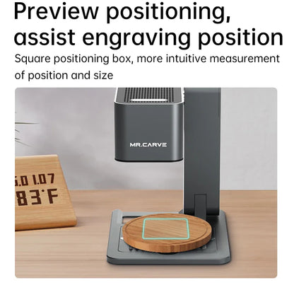MR.CARVE C1 Portable Laser Engraver – Mobile APP Compatible for Windows & Mac, Engraves Wood, Plastic, Metal & More