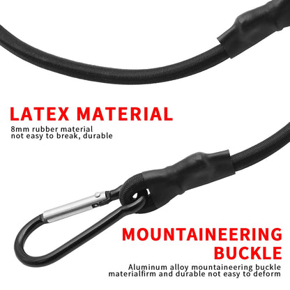 Baiann Stretch Elastic Bungee Cords with Hooks - 30/60/90/120/150cm for Bikes, Car Luggage, Roof Rack, & Tie-Downs