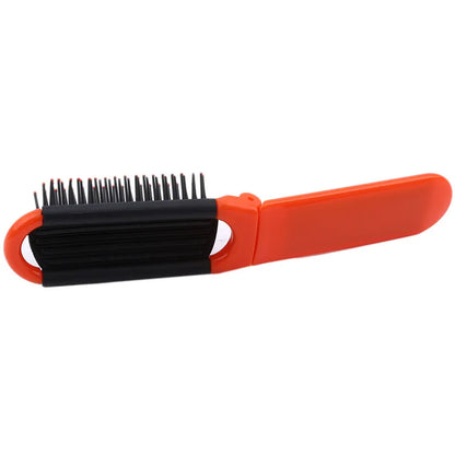 Portable Folding Comb with Makeup Mirror – Compact, Foldable Massaging Comb for Girls & Travel Bags