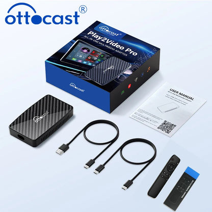 OTTOCAST Play2Video Pro Wireless CarPlay & Android Auto Adapter – YouTube, Netflix, IPTV for Kia & Toyota