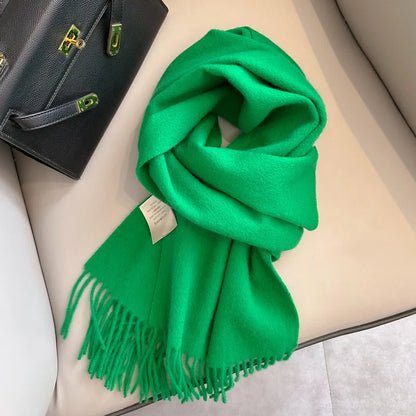 Winter Narrow Wool Scarf – 28 Colors, 100% Wool Solid Color Unisex Scarf for Men & Women, Warm and Cold-Proof