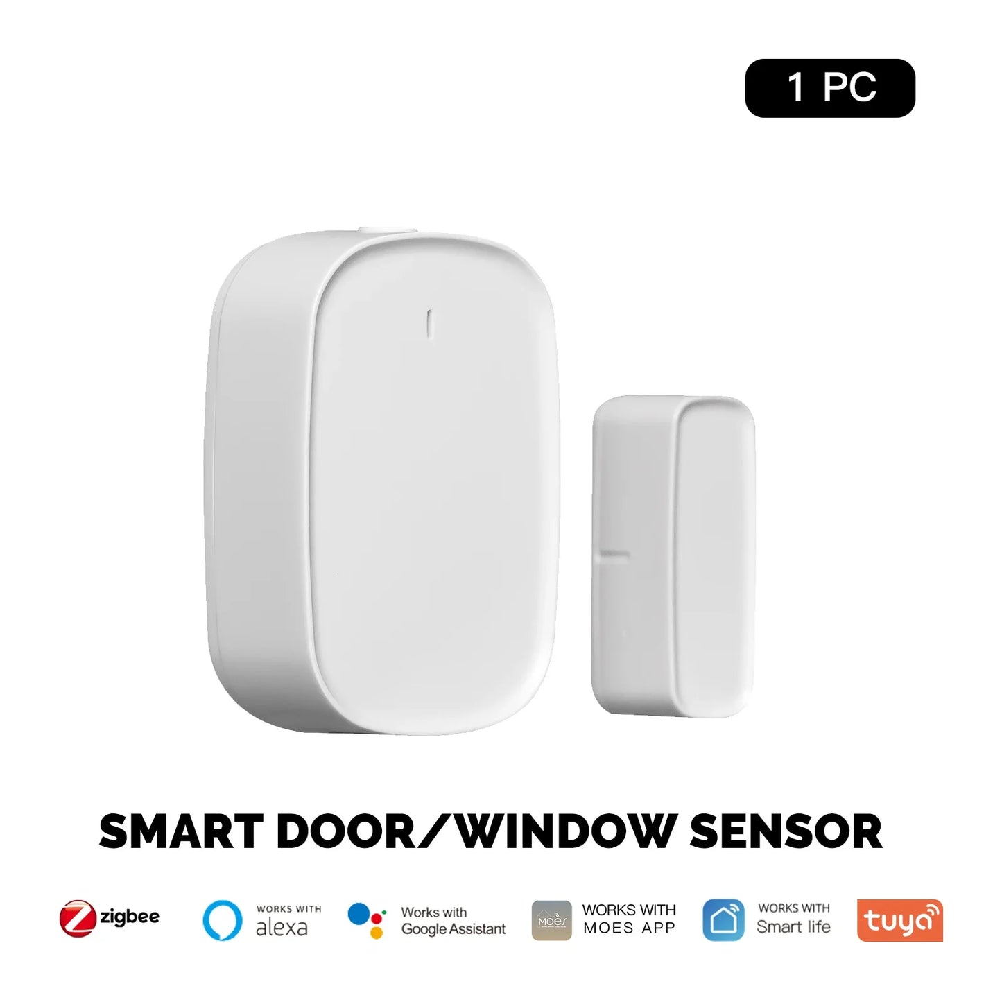 MOES Tuya ZigBee Smart Window & Door Sensor – Home Security Alarm with Remote Control via Smart Life App