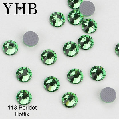 YHB 101-127 Hotfix Crystal Rhinestones - Glitter Glass Flatback Gems for Bags, Shoes, Garments, Phone & Nail Art DIY