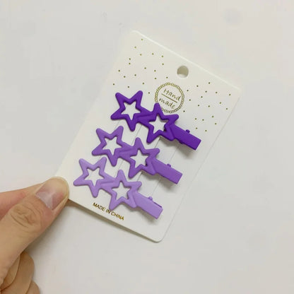 3PCS Candy Color BB Hair Clips – Y2K Star Heart Rectangle Metal Snap Barrettes for Girls & Women Cute Hair Accessories