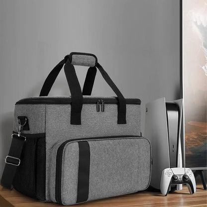 PS5 Controller Travel Bag — Hard Shell Game Console Carrying Case with Multiple Storage Pockets