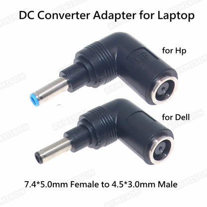 DC Power Adapter Plug - 7.4x5.0mm Female to 4.5x3.0mm Male with Pin Converter for HP & Dell Laptop Notebook