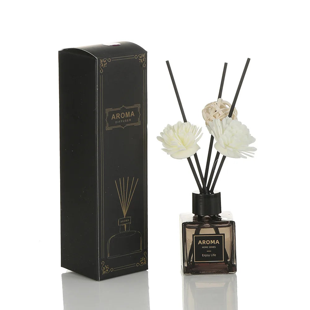50ml Luxury Diffuser & Scented Candle Gift Set - Lime Basil Essential Oil for Aromatherapy & Home Decor