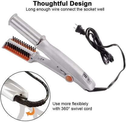 2-in-1 Professional Hair Curler & Straightening Rotating Brush – Styler Hair Styling Tool
