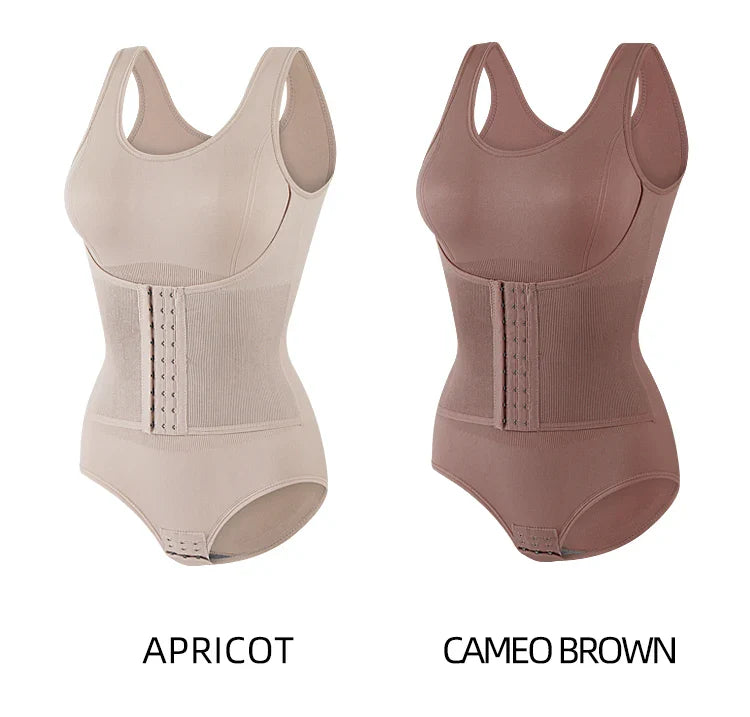 Bodysuit Shapewear – Double Breasted Tummy Control Body Shaper, Postpartum Slimming Waist Trainer & Comfort Corset for Flat Belly