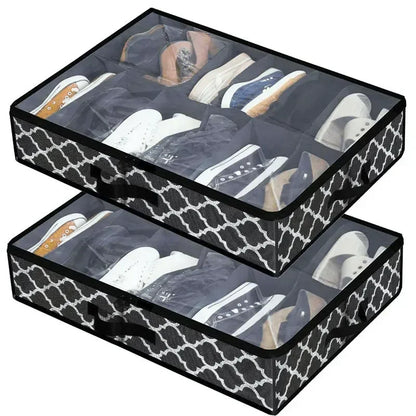 Foldable Under-Bed Shoe Storage Boxes — Closet Organizer Bags for Shoes and Home Storage