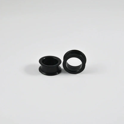 Pair of Supersize Black Silicone Double Flared Ear Tunnel Plugs — Flesh Gauge Expander Stretchers for Piercing
