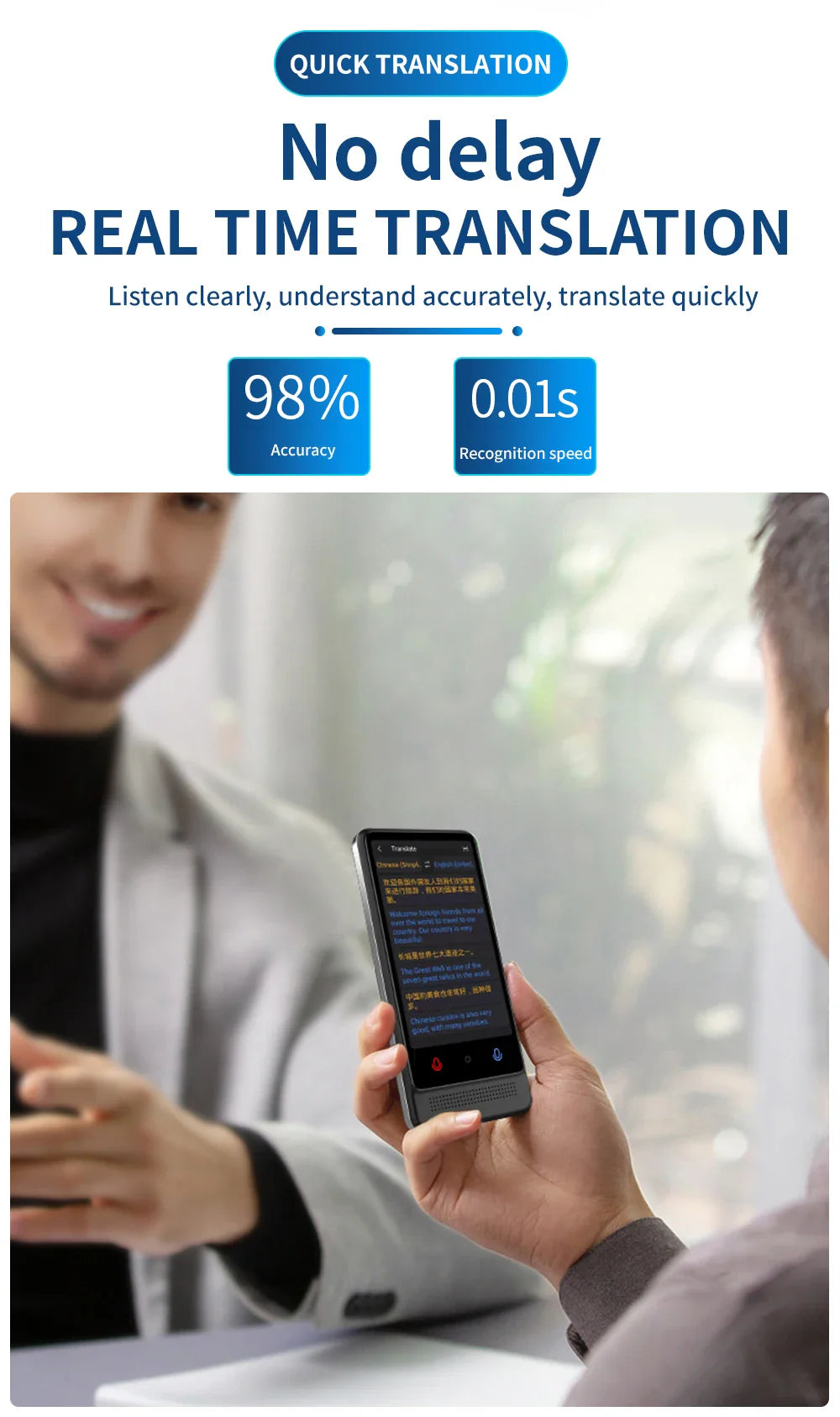 Intelligent Offline Translator – 137 Languages, AI ChatGPT Translation Device for Polish, Ukrainian, Turkish, Russian & More