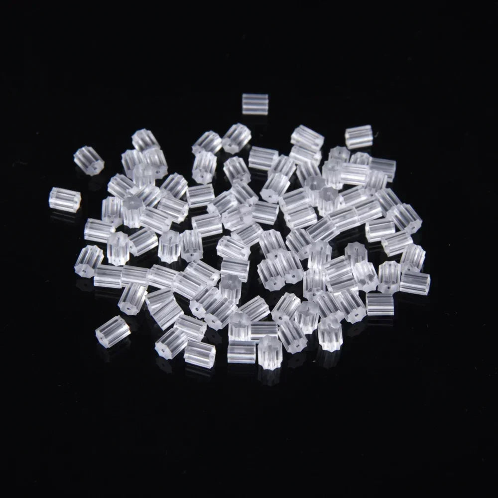 50–2000PCS Soft Silicone Earring Back Stoppers – Clear Rubber Stud Earring Safety Backs, DIY Jewelry Findings Accessories for Secure Fit